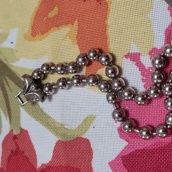 Goldette 1960 FauxTurquoise and Silver-Tone Squash Blossom Necklace - Picture 7 of 8